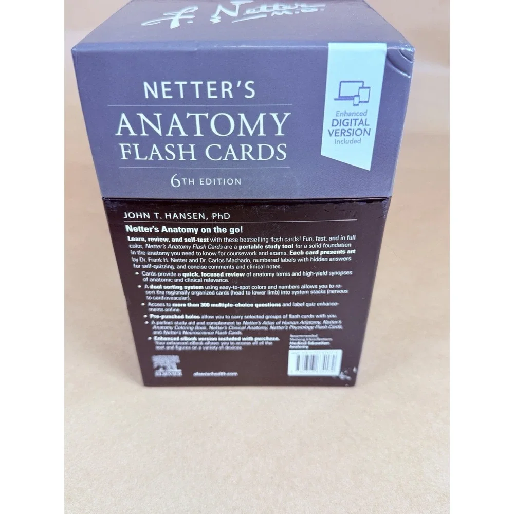 Netter's Anatomy Flash Cards 6th Edition John T Hansen Elsevier Medical Study
